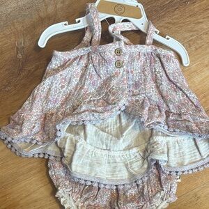 Floral Kids Matching Set Diaper Cover